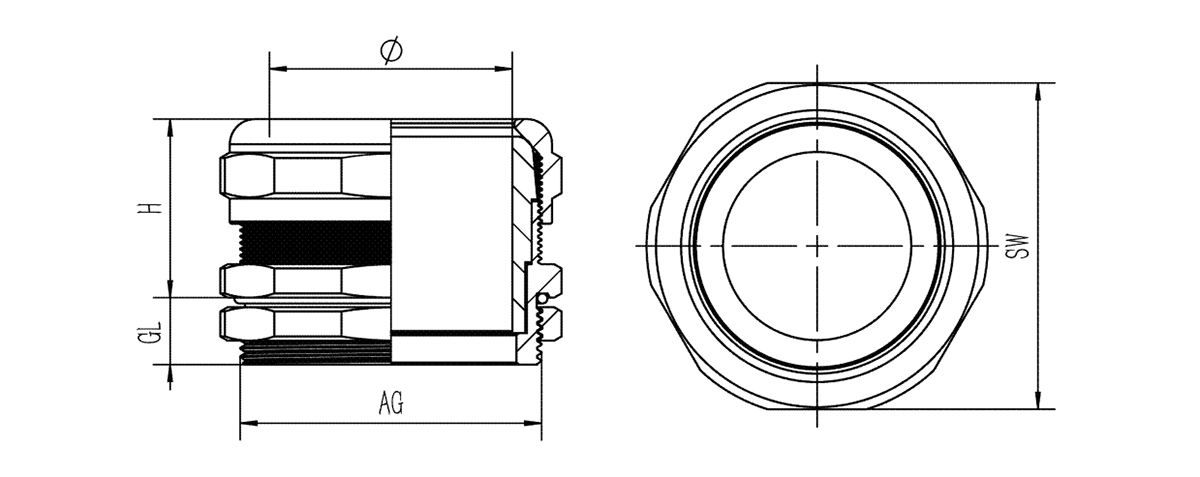 Metal Cable Gland Direct Type