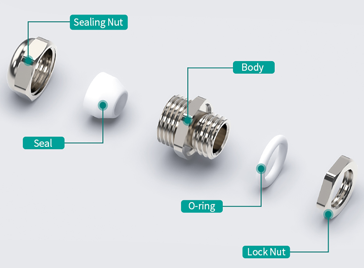 Metal Cable Gland schematic decomposition