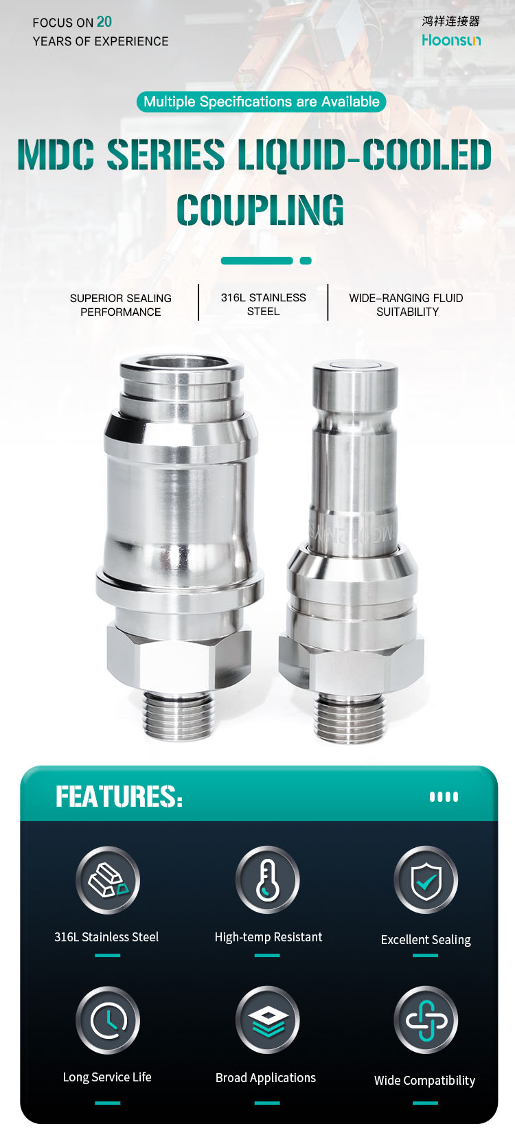MDC04S Series Compact Liquid-Cooled Quick Couplings
