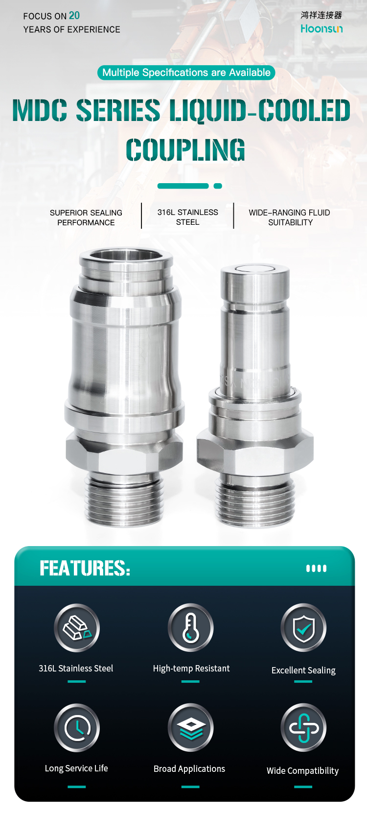 MDC06S Compact Liquid-Cooled Quick Coupling